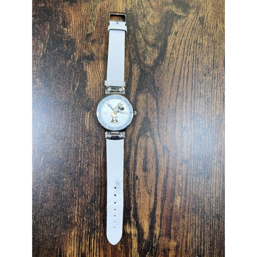 Minnie Mouse Watch Adult Size White Strap Minnie Mouse with Moving Arms Watch - Picture 2 of 6